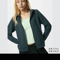 优衣库 AIRism防紫外线网眼拉链连帽开衫/长袖优衣库女装465748 483278