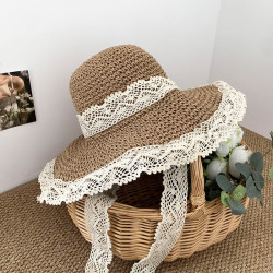蕾丝花边大帽檐帽子 防晒帽 儿童款/成人款