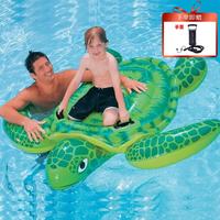 INTEX 57524小海龟儿童充气坐骑 成年人游泳充气动物玩具水上加厚游泳充气浮排
