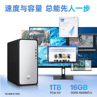 惠普 i3-14100 16GB+1TB SSD 集成显卡 23.8英寸台式机