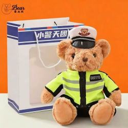 LOVE BEAR 交警小熊毛绒玩具（交警小熊+礼盒）
