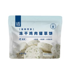 优基 猫草饼鸡肉冻干圆饼猫咪零食宠物成猫幼猫通用低脂鱼油营养