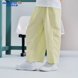 斯凯奇 童装女童裤子26夏新款青少年长裤休闲运动儿童长裤 淡黄绿色 150 cm