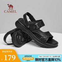 骆驼 真皮!凉鞋男款2026新款男士凉皮鞋真皮夏季开车外穿爸爸牛皮沙滩鞋 G16M211034 黑色 41
