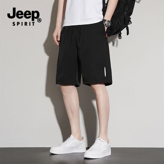 今日必买：JEEP SPIRIT JEEP  男夏季冰丝五分裤子速干透气沙滩运动中裤