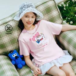 FILA 儿童（105-175）短袖T恤男童女童舒适宽松上衣
