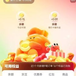 京东 笔笔返 购物返现 每笔订单均可领取随机现金红包 实测0.24元现金红包（每日可领）