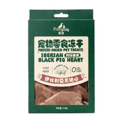 Meatyway 爵宴狗零食冻干 犬类通用冻干营养均衡狗狗零食宠物训练奖励 冻干黑猪心50g 10包