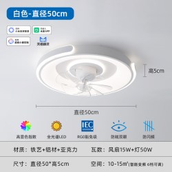 灯简 DJ-XDD-04253 中古风宋式美学超薄吸顶风扇灯 50cm 白色