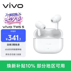 vivo TWS 5 入耳式真无线蓝牙耳机 简单白 Type-C