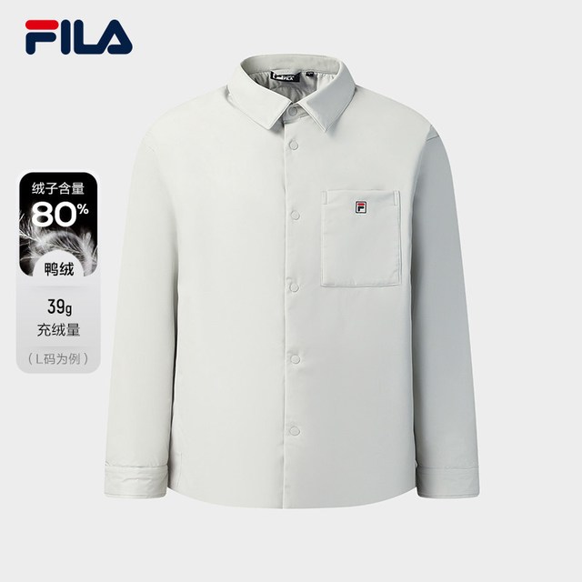 FILA 官方男士羽绒服2025冬季新款时尚休闲舒适翻领保暖外套