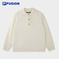 FILA FUSION斐乐女装编织衫2026冬季新款上衣慵懒翻领套头毛衣男
