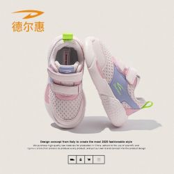 德尔惠 韩版儿童鞋子2026秋季新款运动鞋小白鞋男女童双网面跑步鞋