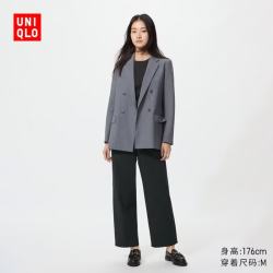 优衣库 全棉舒适九分裤/加长款女装休闲百搭宽松26春夏新款483898 09 黑色 S