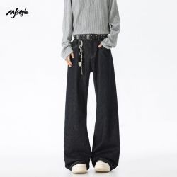 MJ STYLE 男士美式复古宽松直筒牛仔裤