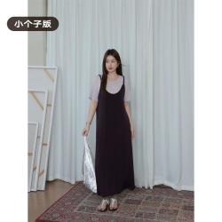 大婉酱 微胖小个子扭结肩带裙26夏新气质连衣长裙