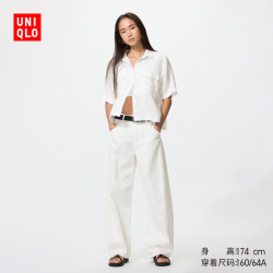 优衣库 宽松廓形牛仔裤 482280