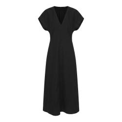 Massimo Dutti 极简风V领无袖通勤连衣裙