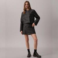 Massimo Dutti 纯羊皮革圆领修身短款女士皮衣