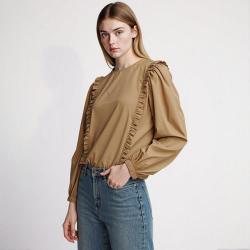 ZARA 学院风 女式圆领衬衫