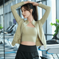 铂呐苓 瑜伽服女套装三件套服跑步运动套装女普拉提训练速干服 绿+黑 M