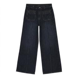 Massimo Dutti 女式简约休闲百搭多包高腰直筒休闲牛仔裤