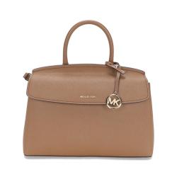 MICHAEL KORS LANDRY 黑色十字纹牛皮手提斜挎通勤包