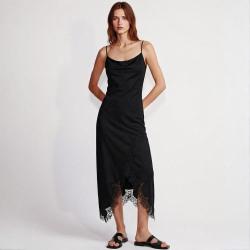 ZARA 不可调节吊带蕾丝工艺小众纹样设计女士连衣裙