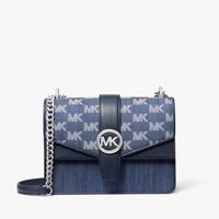 MICHAEL KORS Greenwich 老花拼接链条小包通勤百搭单肩斜挎方包