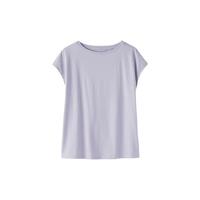 MUJI 無印良品 女式天竺织法国袖T恤 浅紫色 M