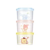 名创优品 三丽鸥系列 圆形便当盒三件套 塑料 1.8L*1+500ml*2 粉色