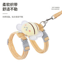 宠物用品可爱小蜜蜂猫咪牵引绳防挣脱工字型可调节胸背遛猫狗绳