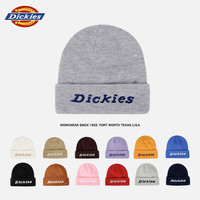 Dickies 秋冬刺绣LOGO保暖帽子大头围显脸小针织毛线帽情侣款冷帽