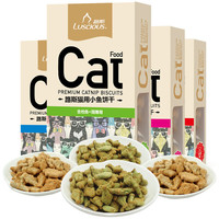 路斯 猫饼干猫薄荷排毛球80g小鱼饼干幼猫磨牙猫零食