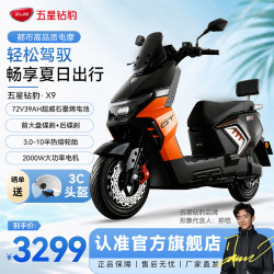 五星钻豹 电动车72V39AH石墨烯智能电动摩托车2000W大功率成人两轮男女式电瓶车日常通勤外卖送货X9