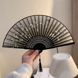 国风扇子马面裙古典舞蹈折扇中式汉服随身携带