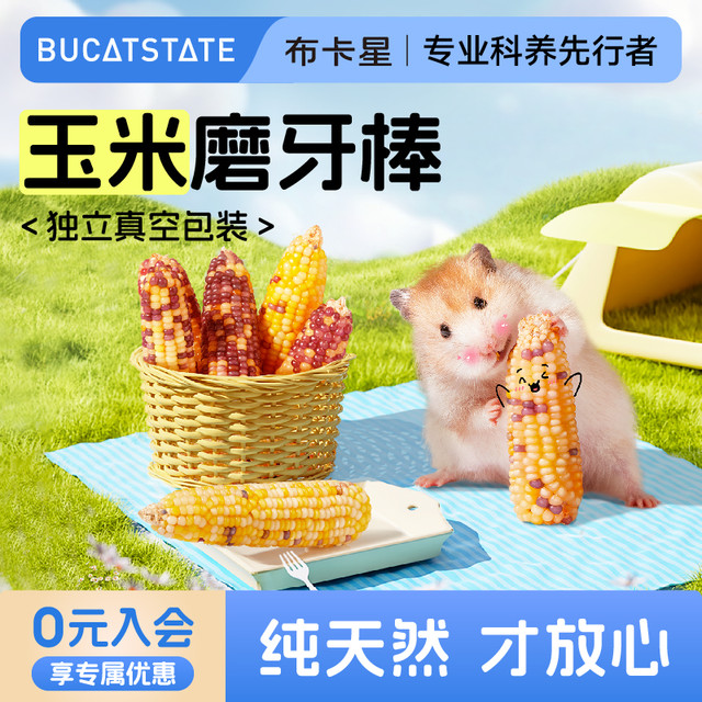 布卡星 仓鼠磨牙棒零食小玉米芯粮食粗纤维金丝熊侏儒兔子造景用品