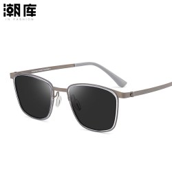 潮库 设计师款商务时尚近视镜任选+1.61防蓝光变色镜片