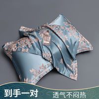 欧式凉爽提花冰丝枕头套一对装成人枕套双面凉感丝滑夏