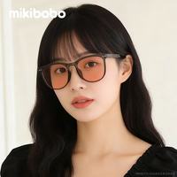 mikibobo 米钉折叠款太阳镜 超薄复古大框男女款2026新款防晒UV400成人墨镜 C40036-茶框茶片