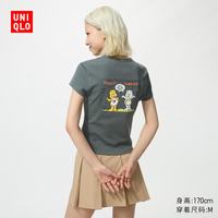 优衣库 Character UT/短袖T恤女装印花T恤484490 07 青灰色 XS