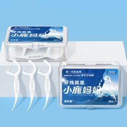 小鹿妈妈 牙线超细家庭装便携清洁剔牙牙签一次性家用牙线棒盒装