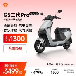 雅迪 G5二代Pro  5英寸TFT智能仪表 全屏导航 长续航通勤代步智能电动车 颜色到店自选