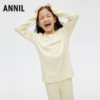 安奈儿 童装女童秋衣裤套装2025秋新款 萌芽黄 170