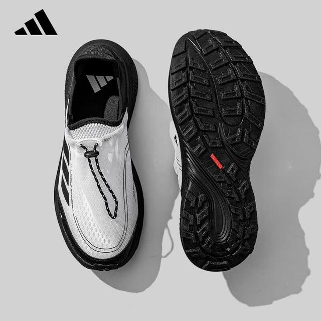 adidas 男鞋女鞋夏季户外徒步鞋网面透气一脚蹬运动休闲鞋 36.5
