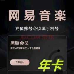 网易云音乐 会员 网易云vip一年黑胶会员一年12个月 直冲账号绑定手机号充值 网易云音乐黑胶会员