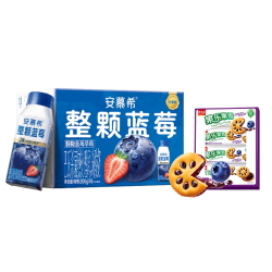 安慕希 整颗蓝莓酸奶200g*8+嘉士利蓝莓味夹心饼干300g