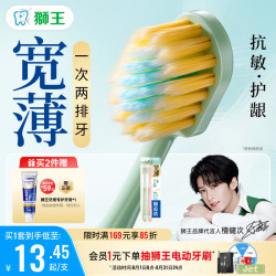 狮王 细齿洁系列 宽薄茶抗敏软毛牙刷 2支
