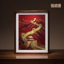 铜师傅 手工錾刻 铜雕画《长城雄风（桌面）》书房摆件装饰画