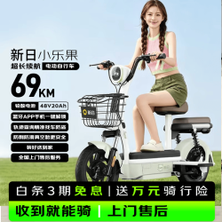 新日 长续航69km 电动自行车  小乐果-竹竹绿/春茶绿 铅酸电池 48V